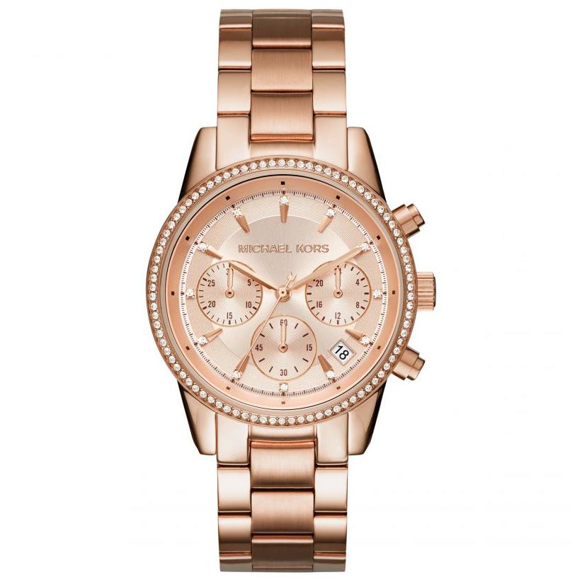 Michael Kors Ladies RITZ Rose Gold Watch - MK6357